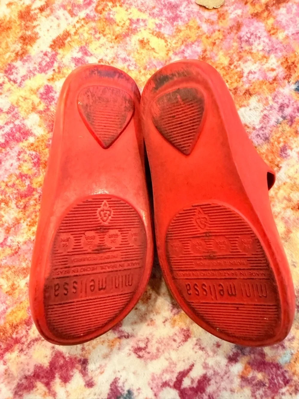 Mini Melissa Disney Minnie Mickey Shoes Toddler Red Mary Jane Size 8